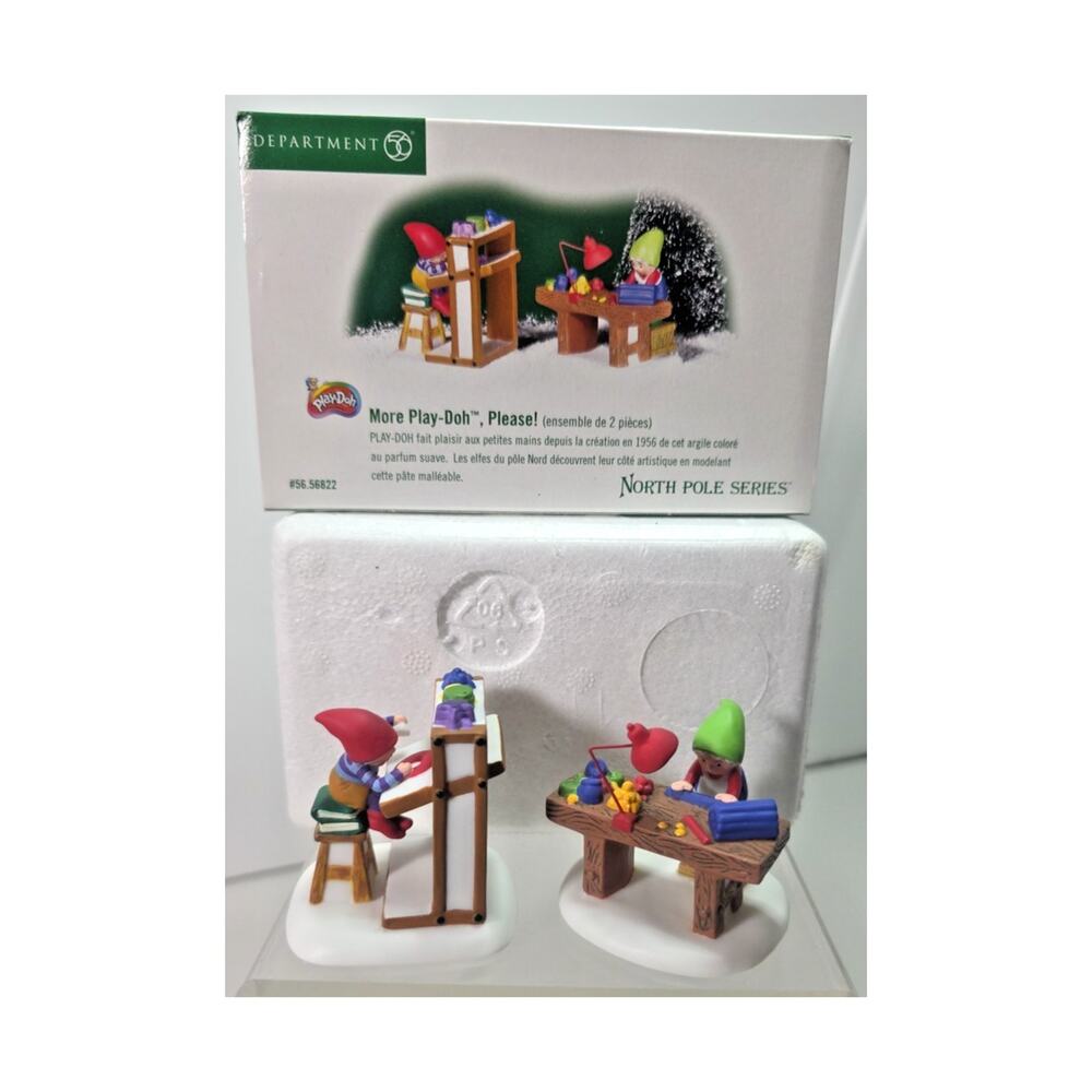 Dept 56 North Pole Series More Play-Doh Please 56822 Christmas Elves Retired Vtg